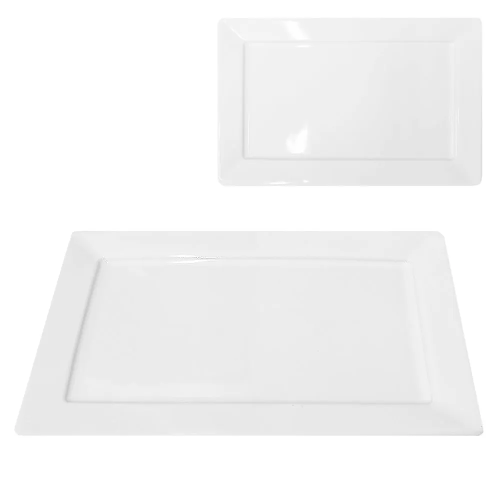 Oxford Plato Postre 25x16rect. Blanco