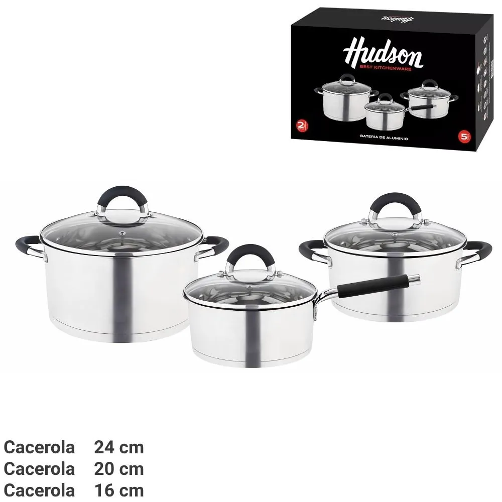 Hudson Acero Inox. Bateria 6 pzas T/Colad