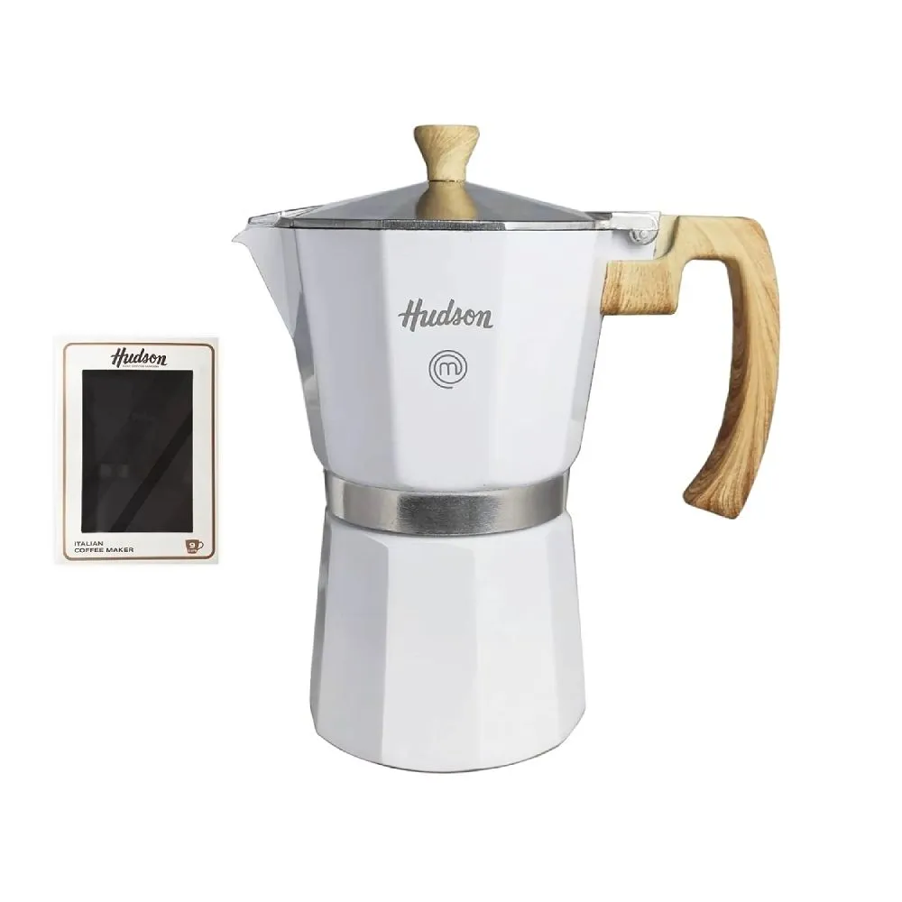 Hudson Cafetera Alum. Blanca Italy 6tazas