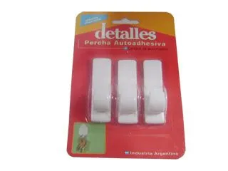 Detalles Percha Autoadhesiva x3