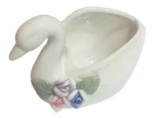 Cisne Porcelana 8cm c/C Nº1865 c/Flores