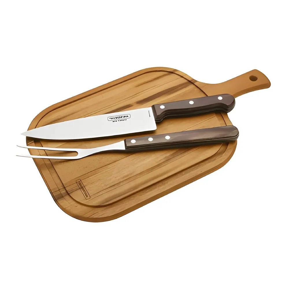 Tramontina Kit p/Asado 3 pzas c/Tabla