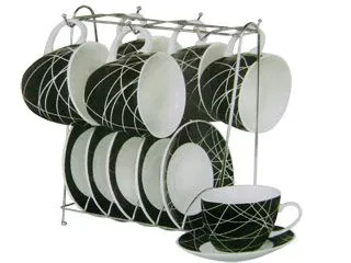 Juego de Te en Rack Cromo x6 c/Plato