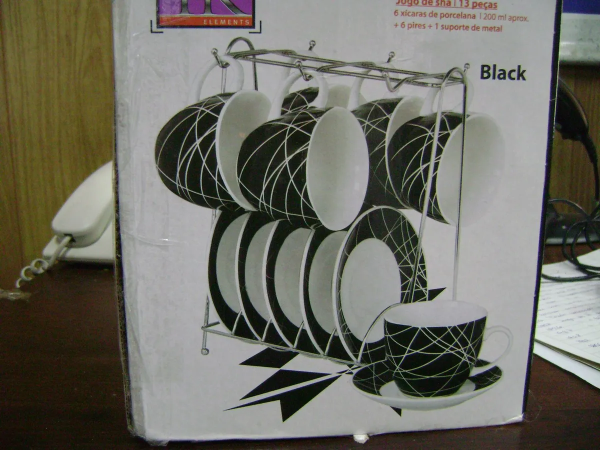 Juego de Te en Rack Cromo x6 c/Plato
