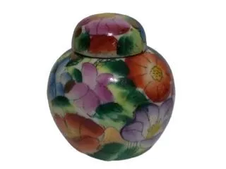 Potich c/Tapa 7cm Porcelana Decorada c/C