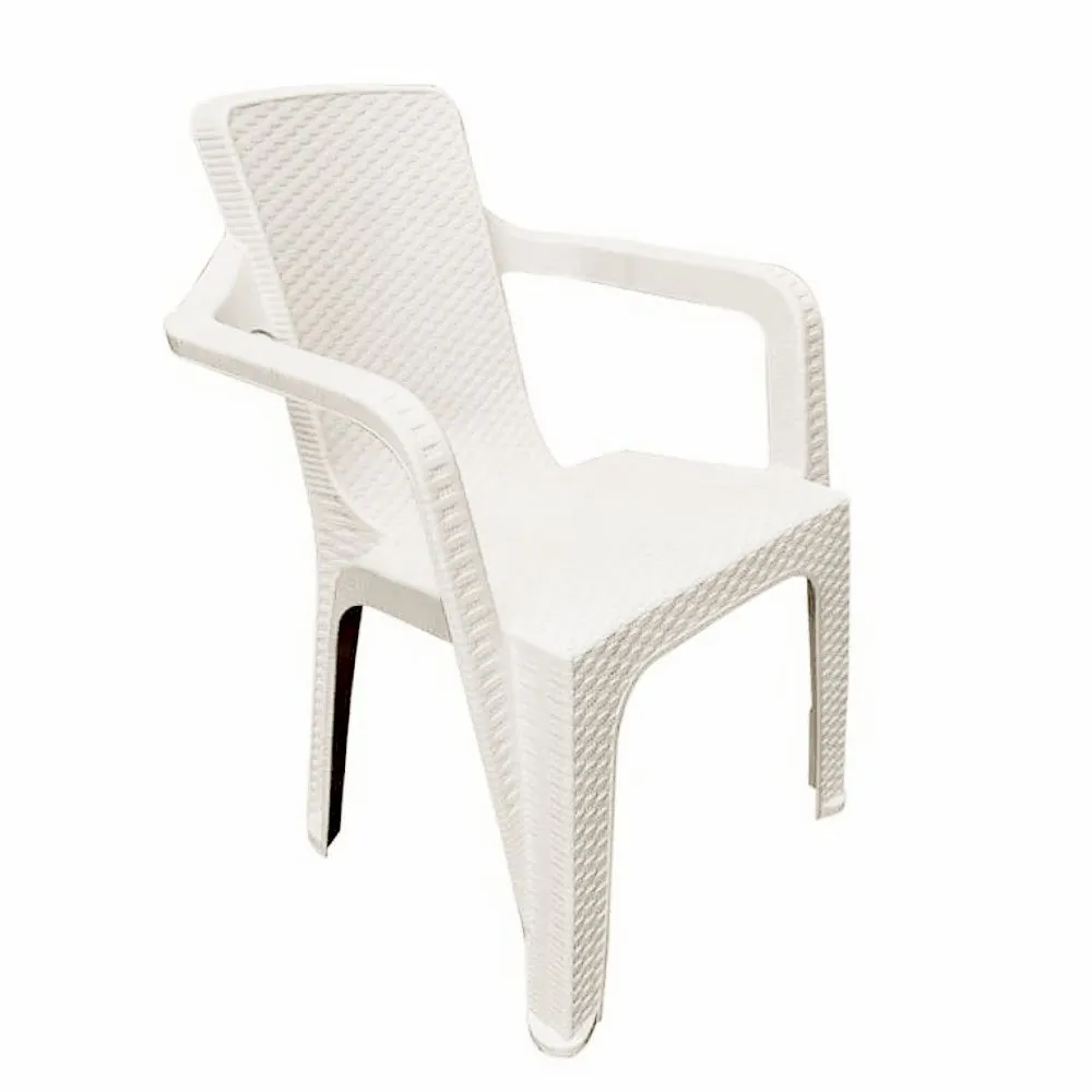 Poo Silla Ratan Blanca c/Apoya Brazo