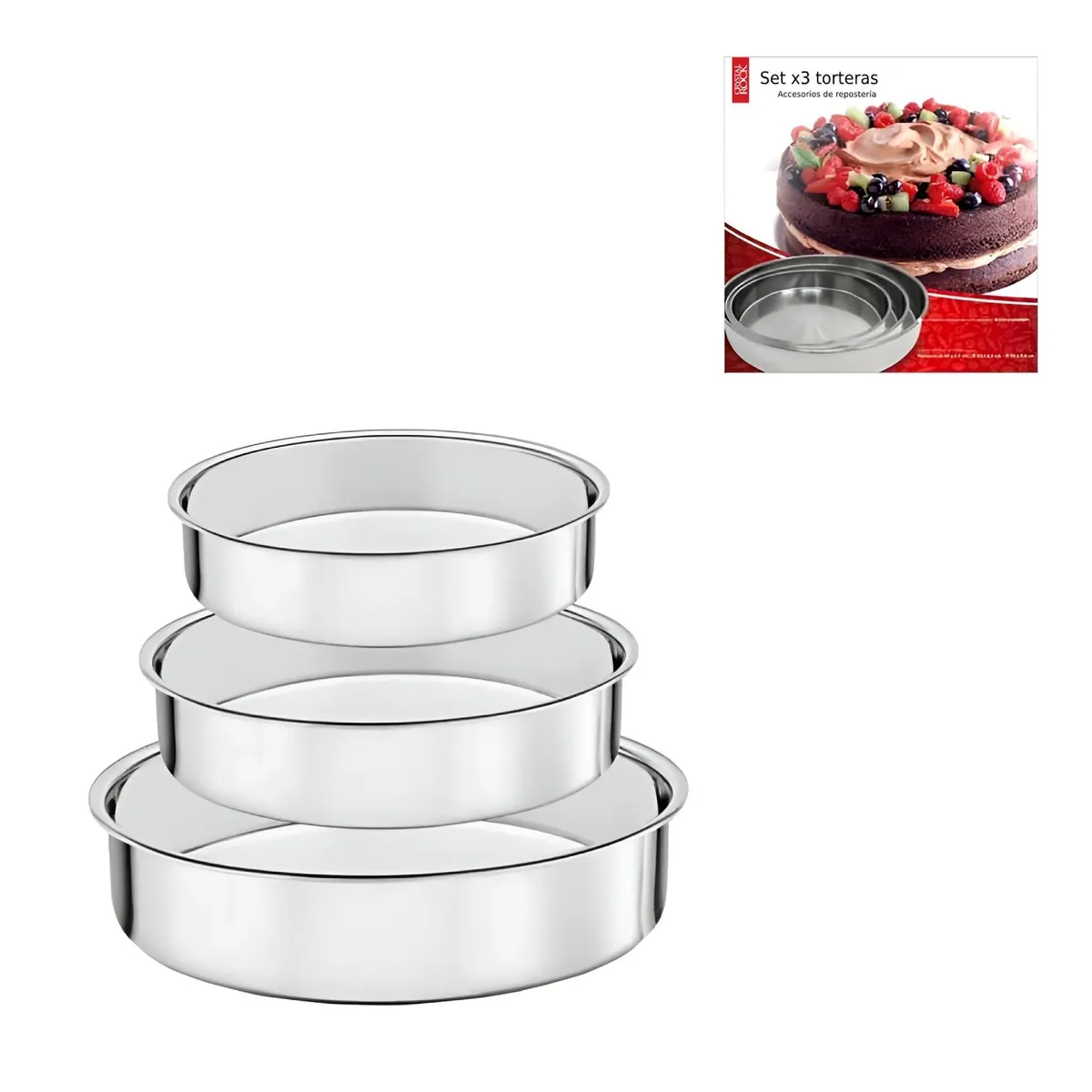 Crystal Rock Set x 3 Moldes Torta Acero