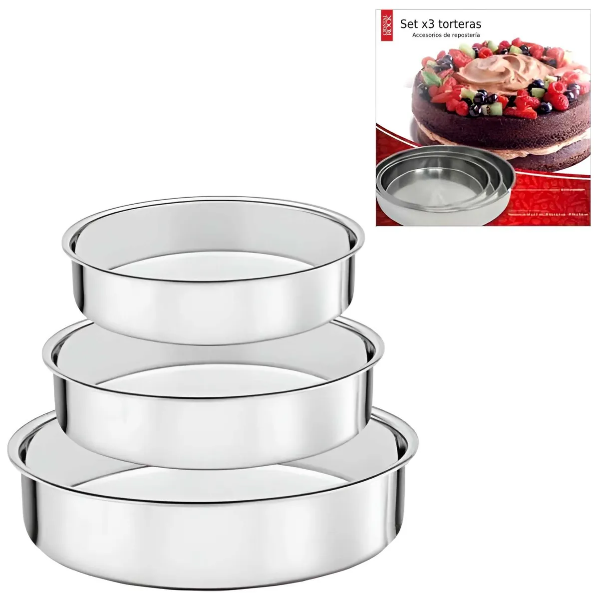Crystal Rock Set x 3 Moldes Torta Acero