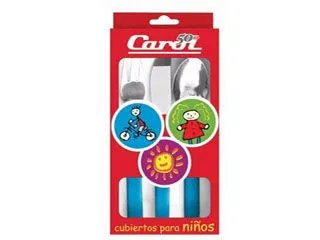 Carol Cubiertos Niños 3pzas. Celeste