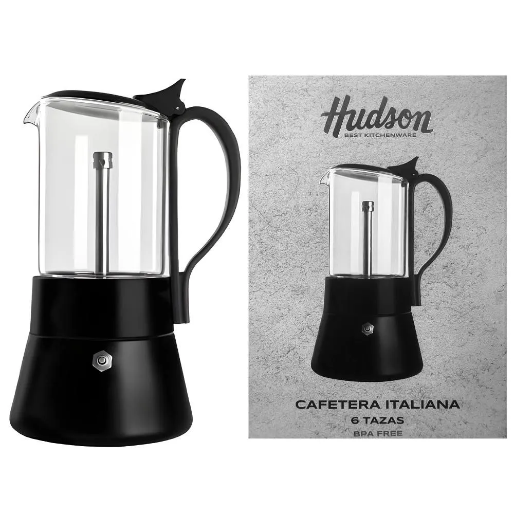 Hudson Cafetera Acero/Vidrio 6 Tazas