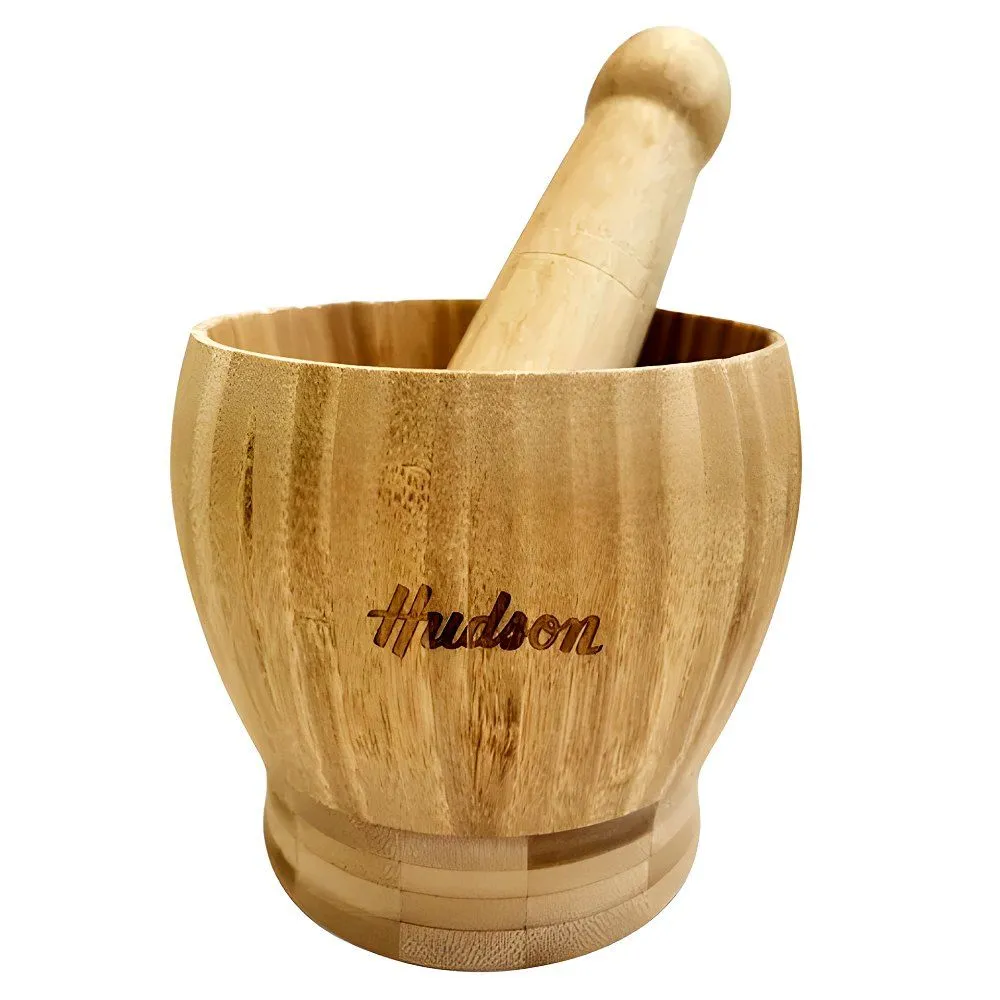 Hudson Mortero de Bambu 11cm