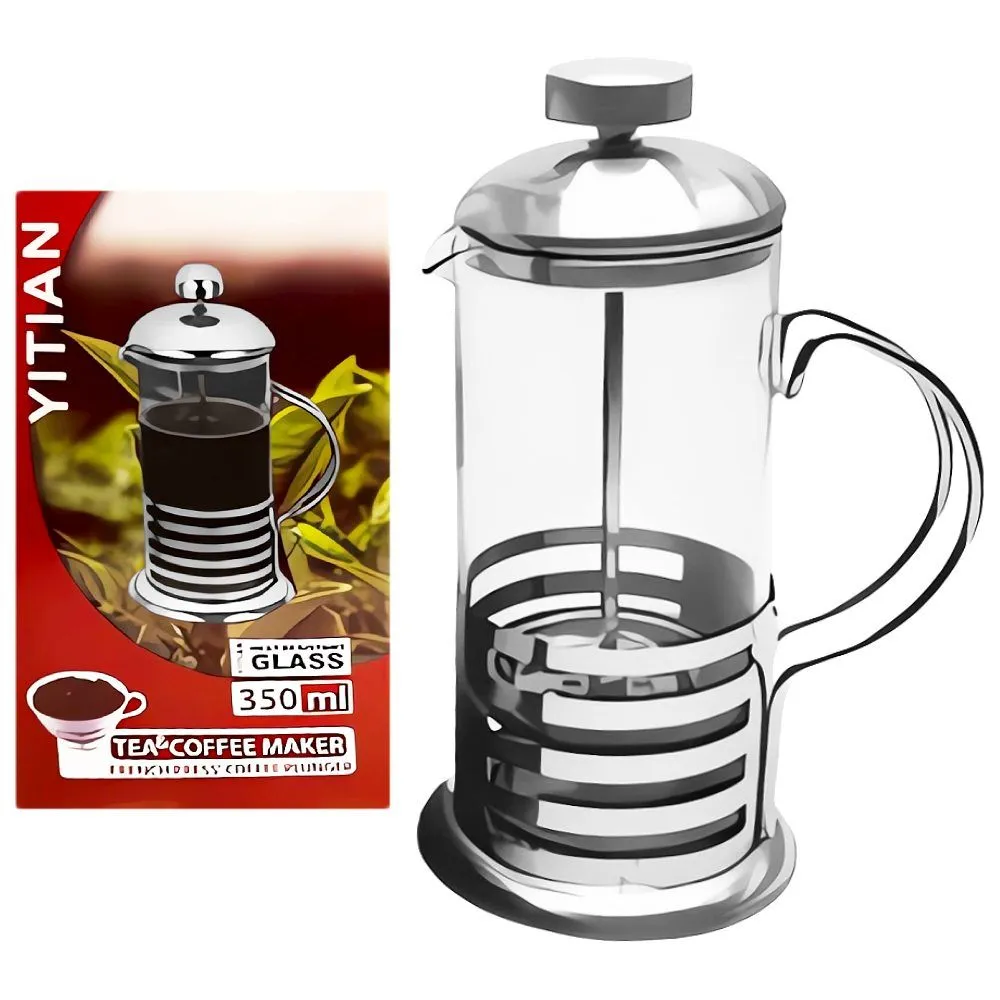 Cafetera Vidrio+Metal 600cc. Aprox.