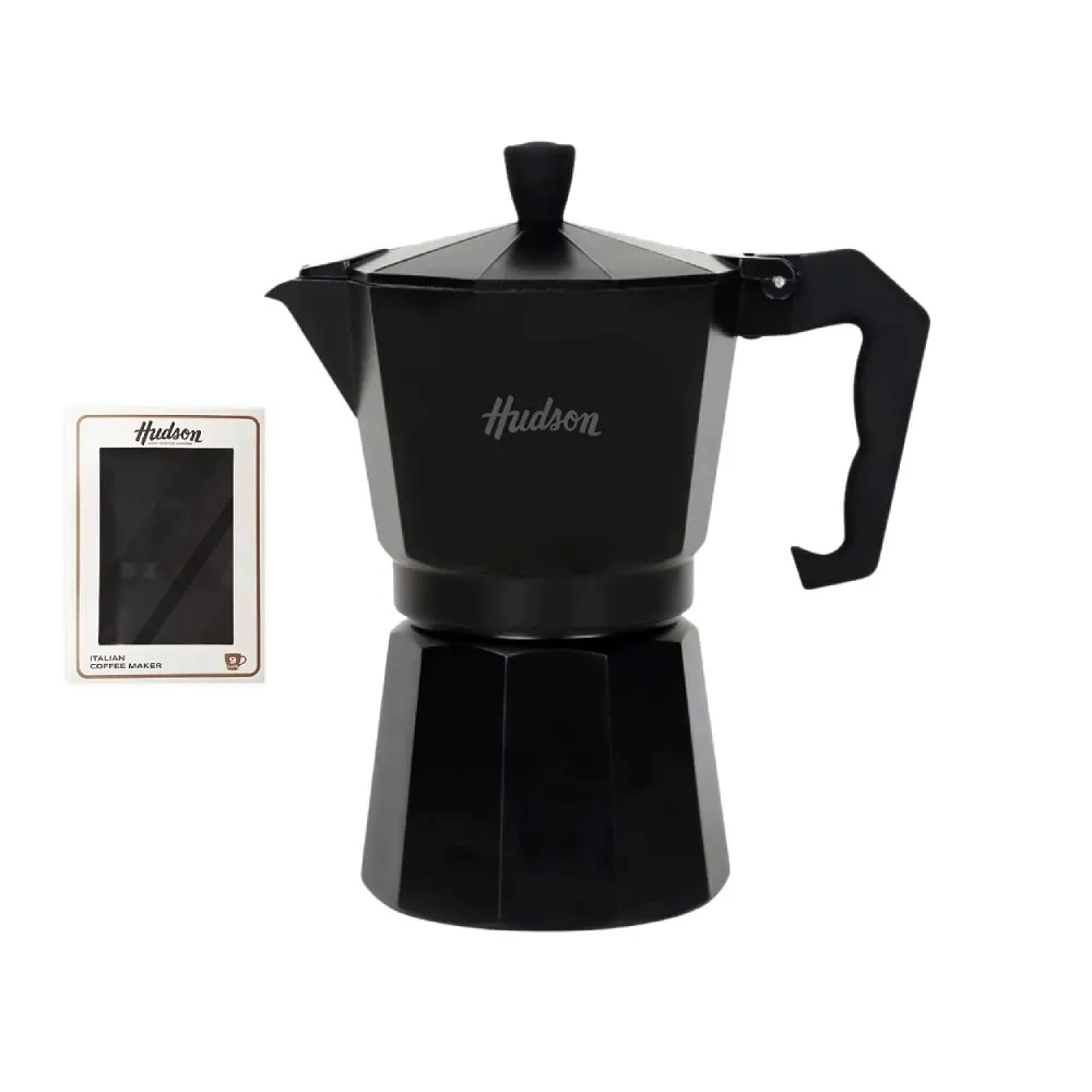 Hudson Cafetera Alum. Negro Italy 6 Tazas