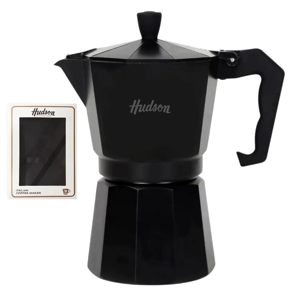 Hudson Cafetera Alum. Negro Italy 9 Tazas