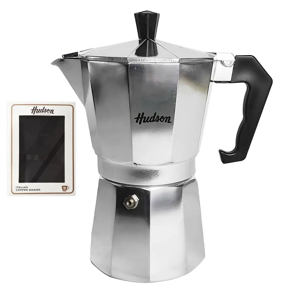 Hudson Cafetera Alum. Pulido Italy 9tazas
