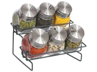 Hudson Set Especieros Vidrio Tapa Acero