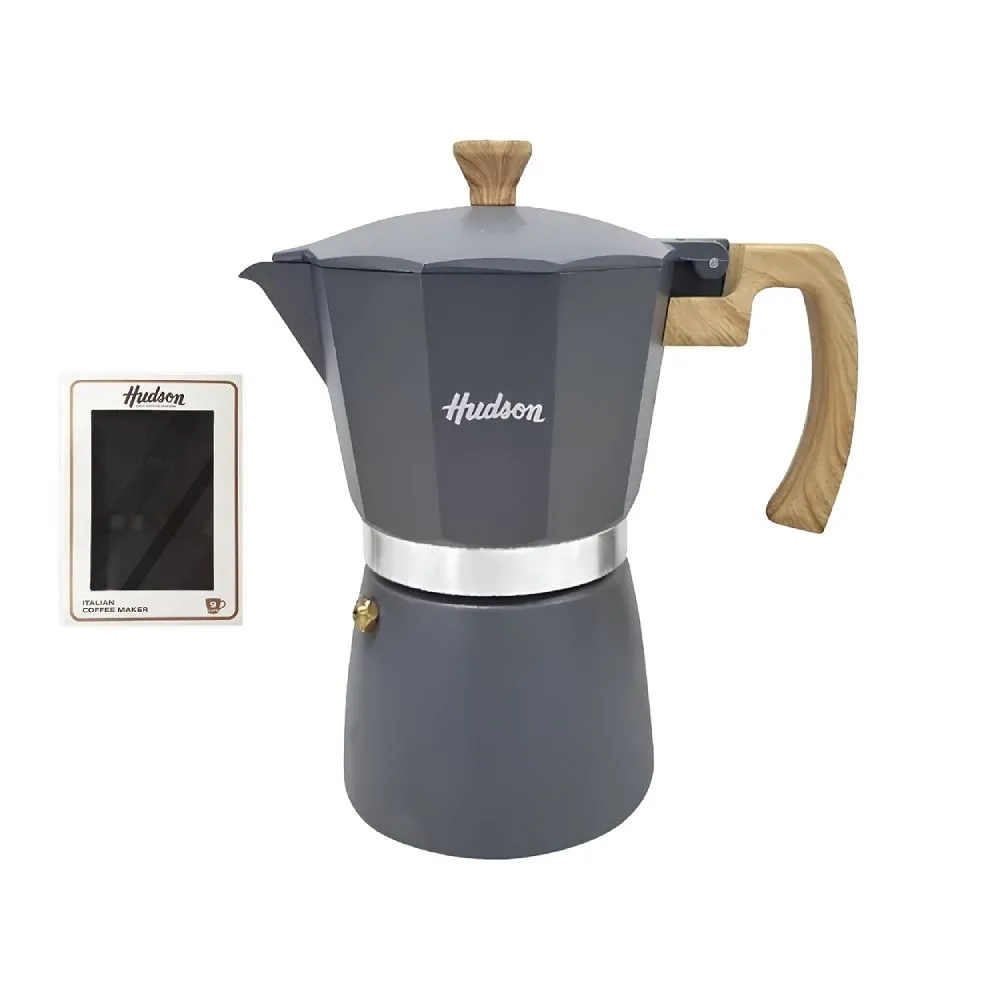 Hudson Cafetera Alum. Gris Italy 6 Tazas