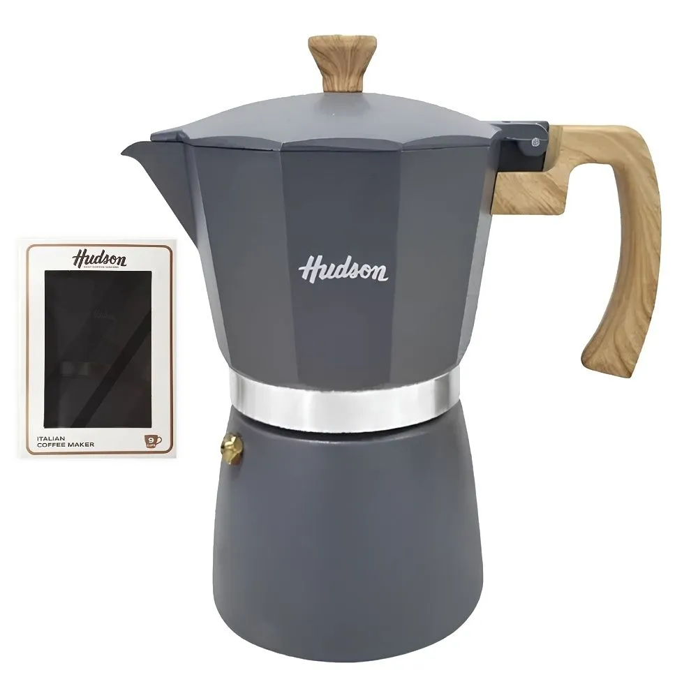 Hudson Cafetera Alum. Gris Italy 9 Tazas