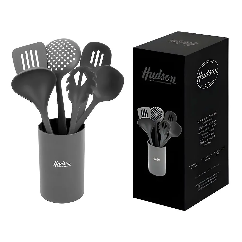 Hudson Set 6 Utensilios Nylon c/Holder