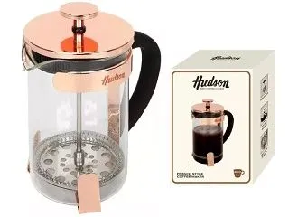 Hudson Cafetera Vid. Embolo 800ml. Cobre