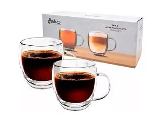Hudson Set 2 Vasos Doble Pared Asa 80ml