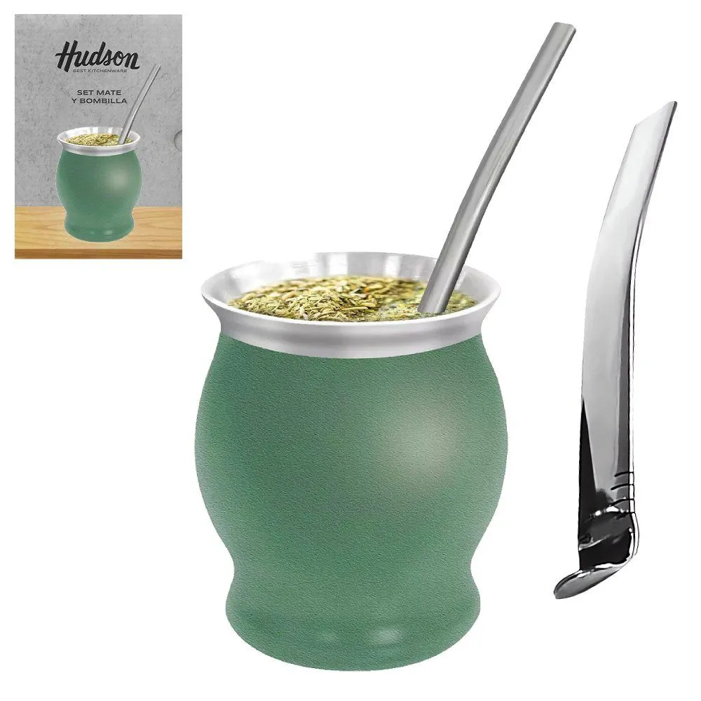 Hudson Mate Acero c/Bombilla Copa Verde