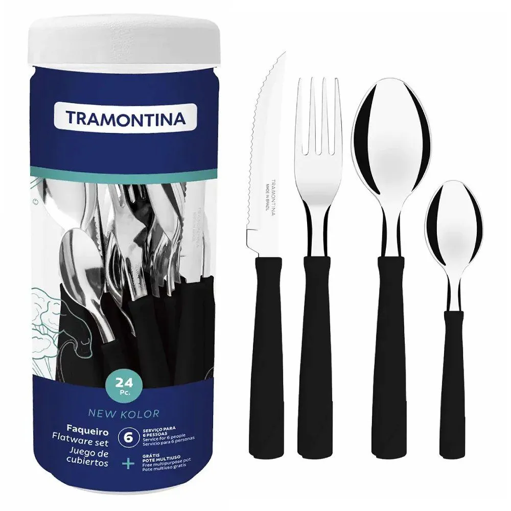 Tramontina New Kolor Jgo. Cubiertos 24 PZ