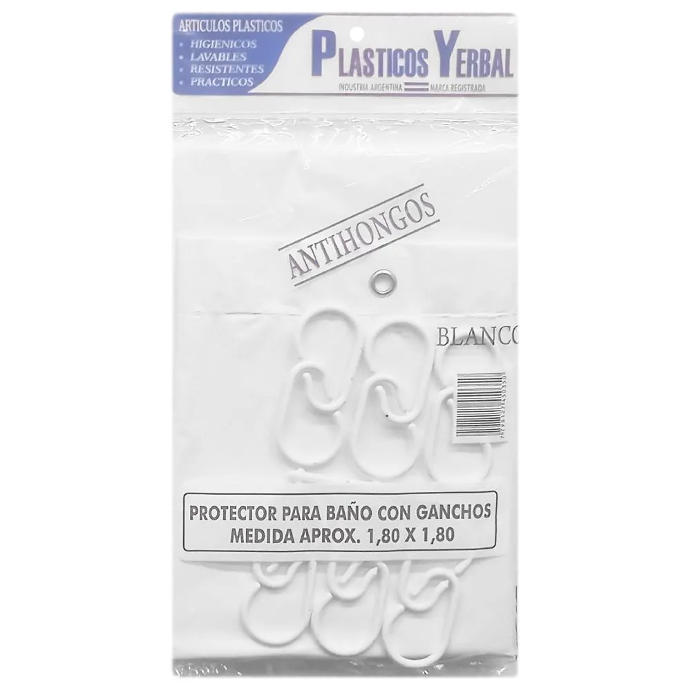Yerbal Protector Cortina Baño c/Ganchos