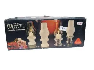 Candelabro Vidrio con Vela 24cm