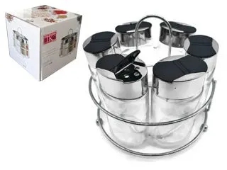 Especieros Jgo. x6 Circular c/Base Metal