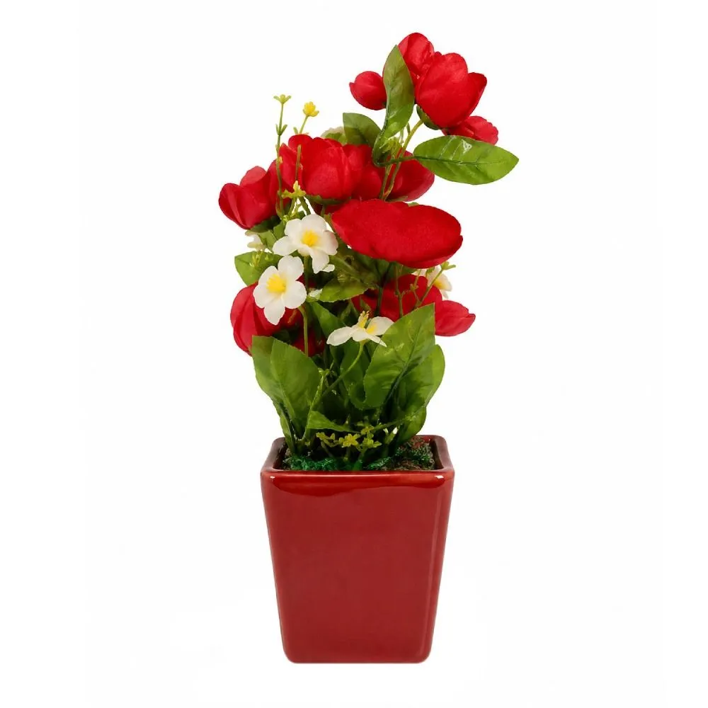 Maceta c/Flores Importadas 20cm