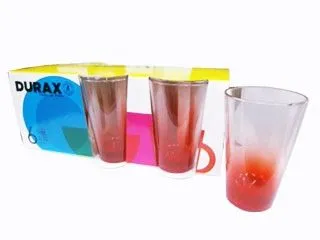 Durax Vaso Pack x6 Degrade Rojo