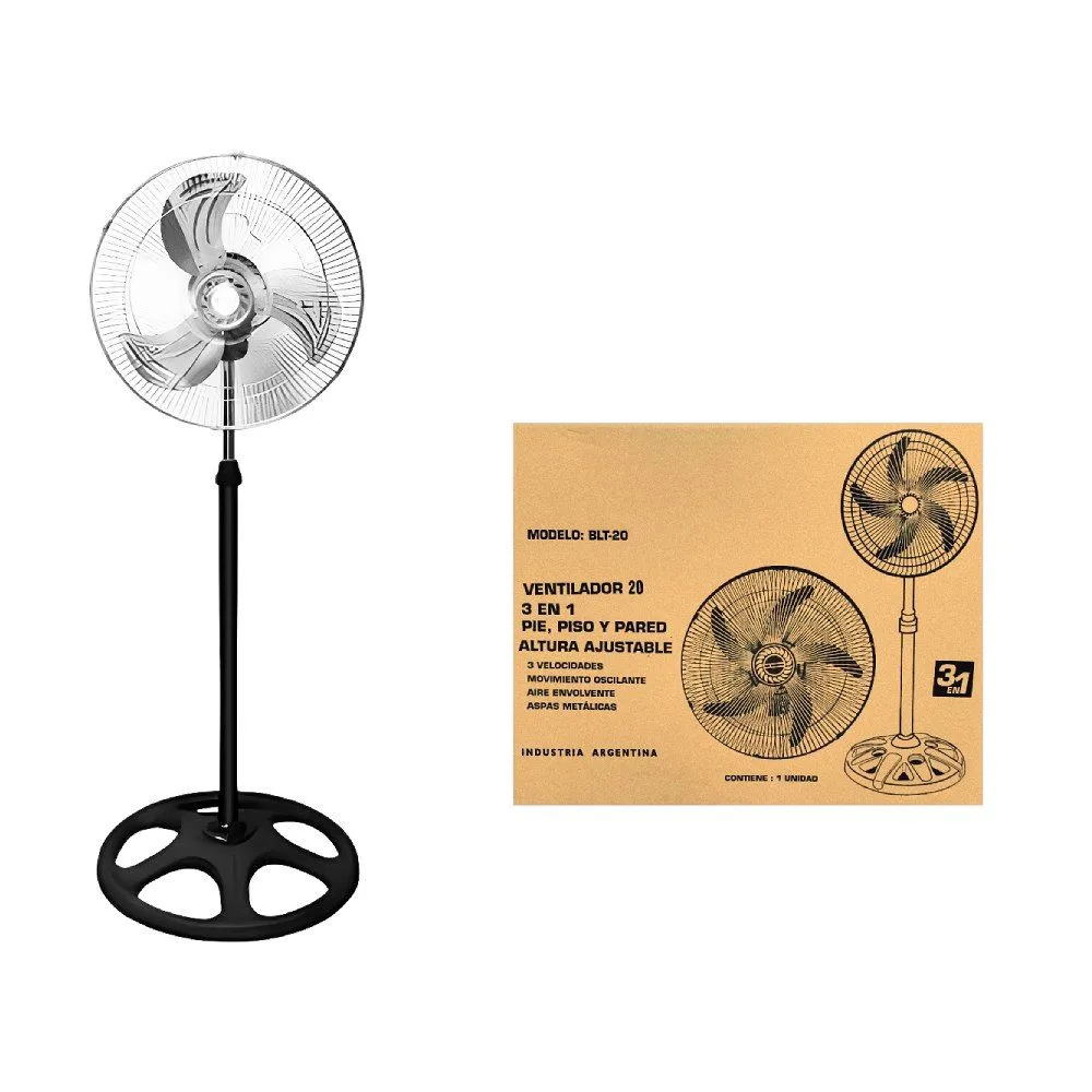 Ventilador 20" 50cm 3en1 3aspa 3vel. 100W