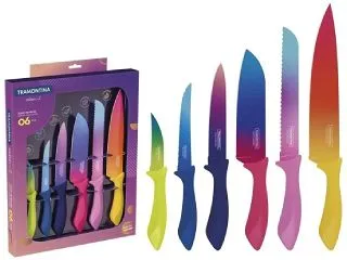 Tramontina Colorcut Jgo. Cuchillas 6 pzas