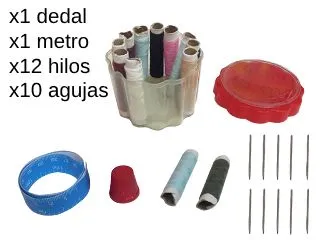 Set de Costura x 12hilos c/Agujas, Etc