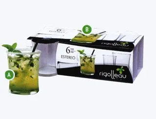 Rigolleau Vaso Estereo T/C Pack x6