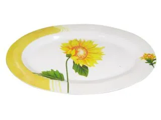 Melamina Girasol Plato Ovalado 30cm