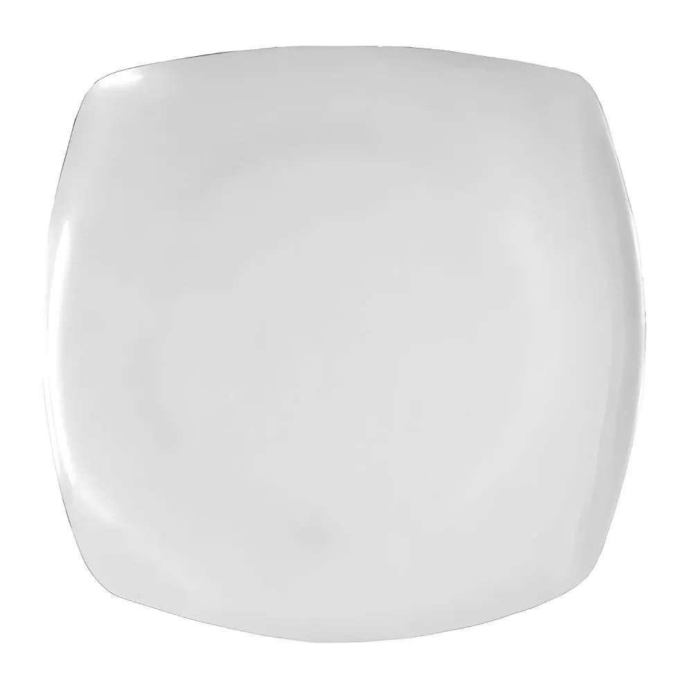 Melamina Blanca Plato Cuadrado 25cm