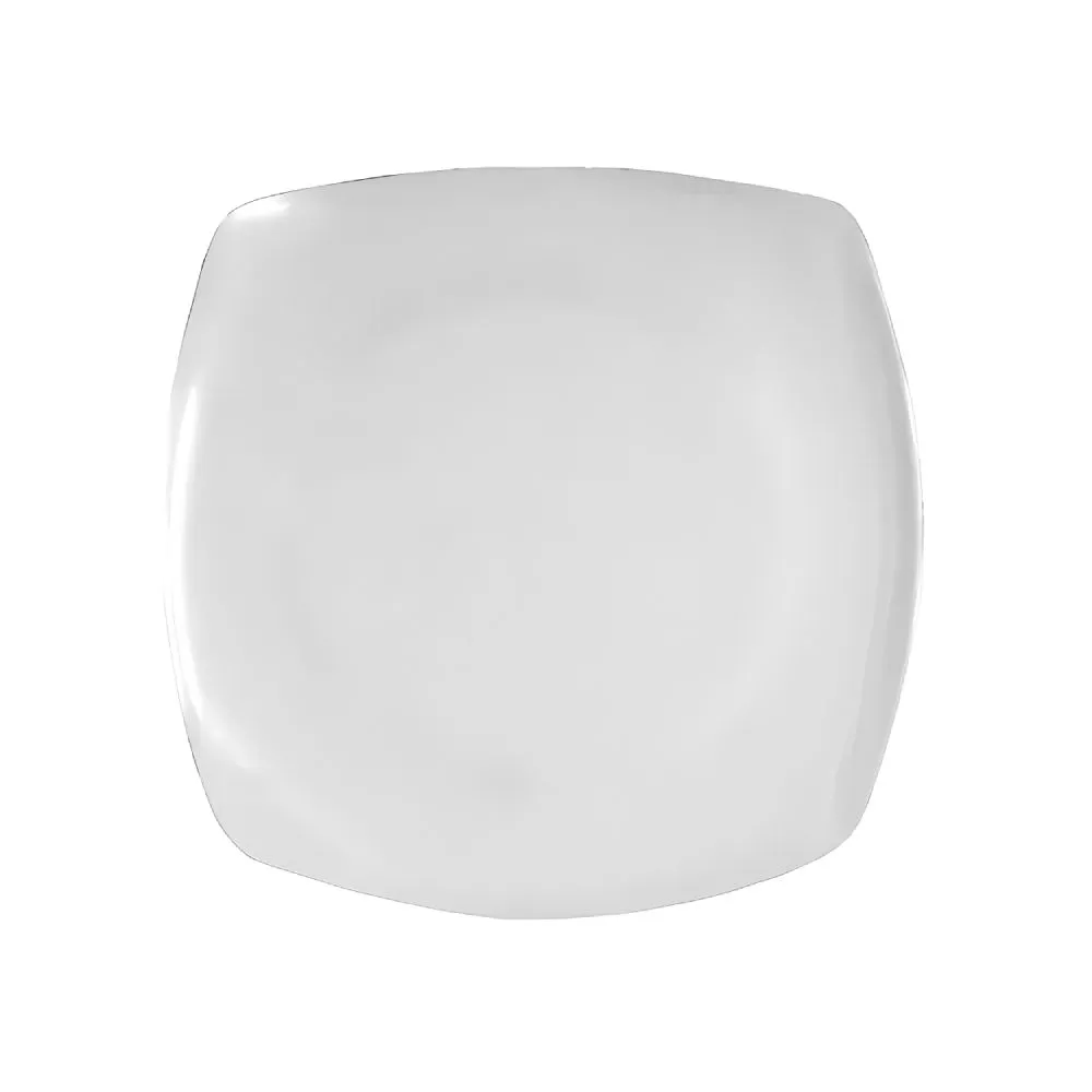 Melamina Blanca Plato Cuadrado 20cm