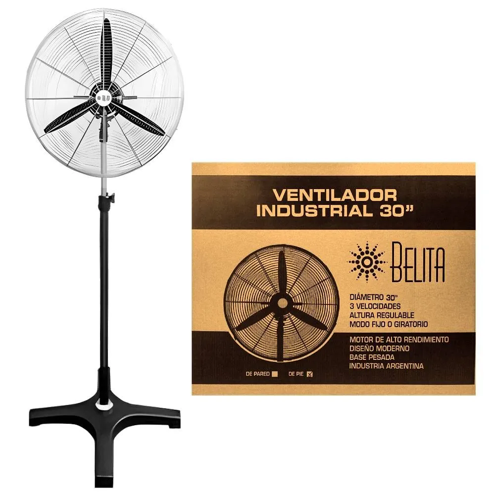 Ventilador Industrial 30" 75cm de Pie 3V