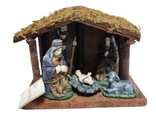 Pesebre en Casita 5 Piezas 13cm