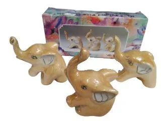 Caja x 3 Elefantes Porcelana Surt. 10cm