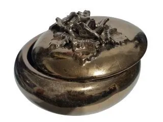 Ceramica Cobre Bombonera c/Flor 16cm