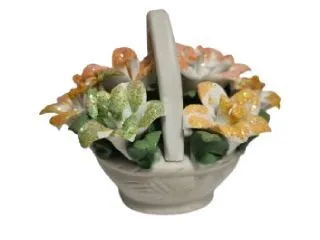 Canasta Porcelana c/Flores 8x7cm