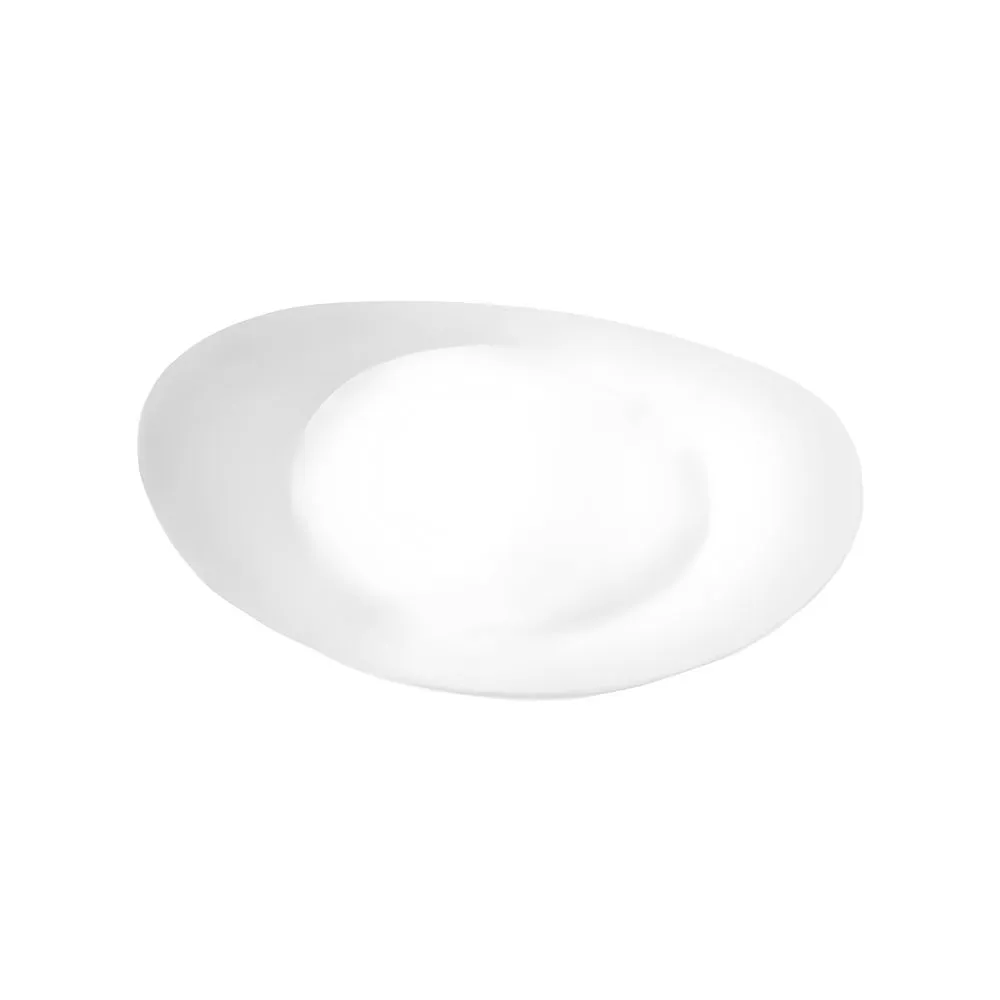 Opalina Blanca Oval Plato Postre 21,5cm